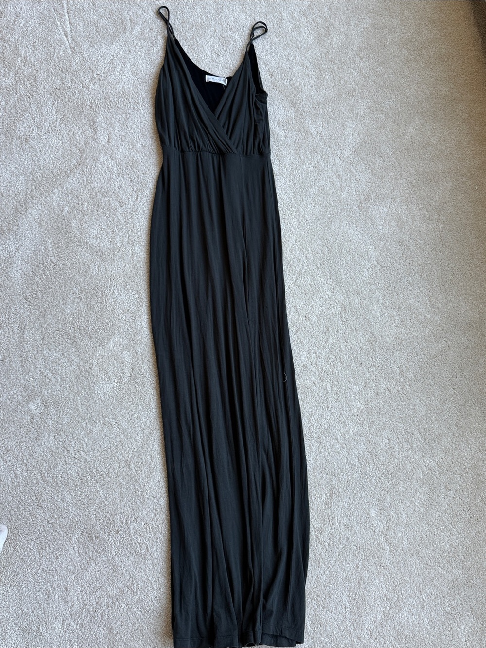 All in Favor Black V-Neck Spaghetti Strap Maxi Gown